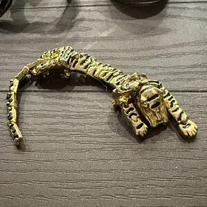 Gold and Black Vintage Tiger Decor Pin